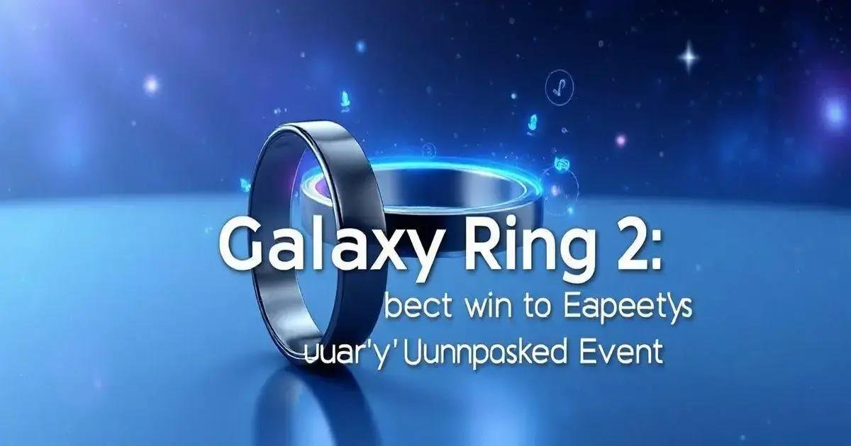 Galaxy Ring 2: O que esperar do Unpacked de janeiro?