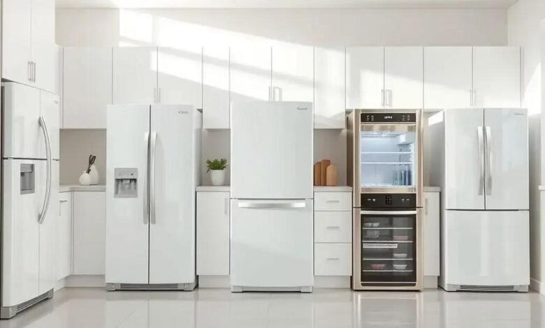 5 Modelos de Geladeira Branca para Cozinhas Clean