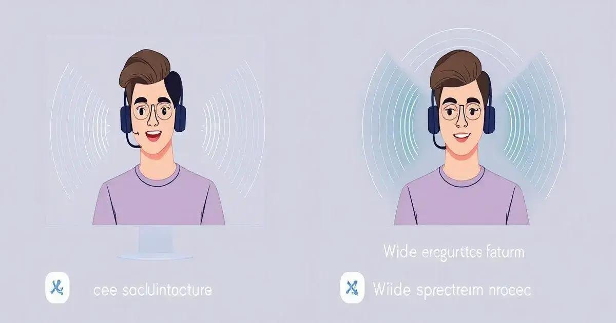 Isolamento de Voz vs. Espectro Amplo