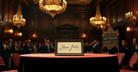 Leilão: Cartão de Visitas Autografado por Steve Jobs