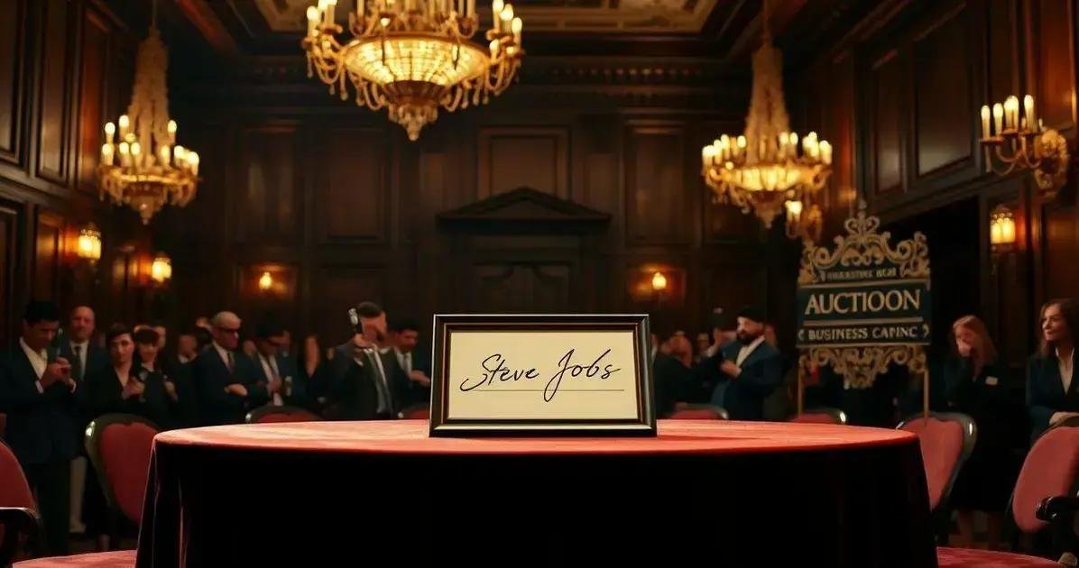 Leilão: Cartão de Visitas Autografado por Steve Jobs