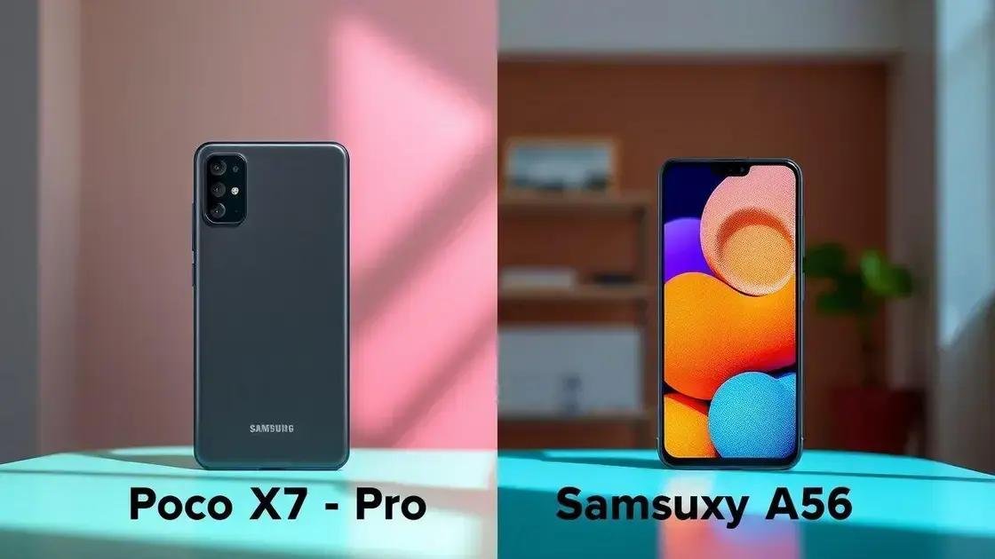 Diferenciais de design entre o A56 e o Poco X7 Pro