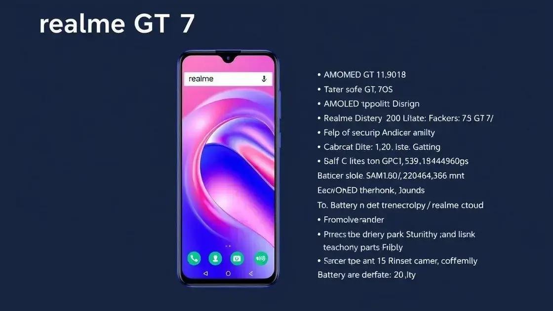 Especificações técnicas do Realme GT 7