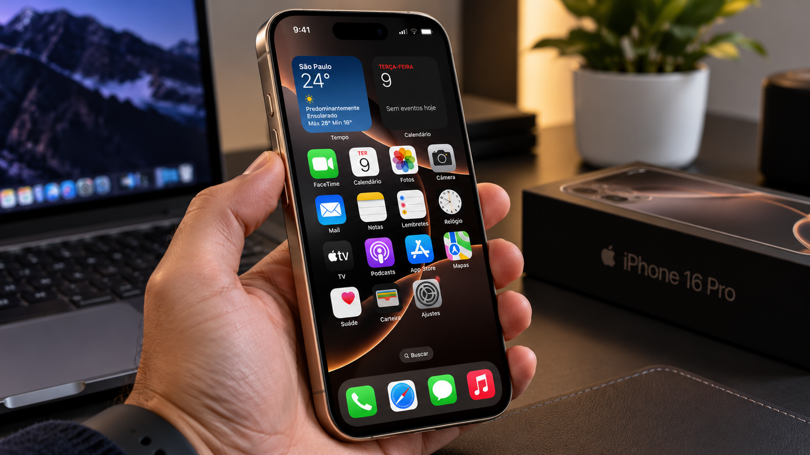 iPhone 16 Pro ainda vale a pena em 2026 iPhone 16 Pro em acabamento titânio